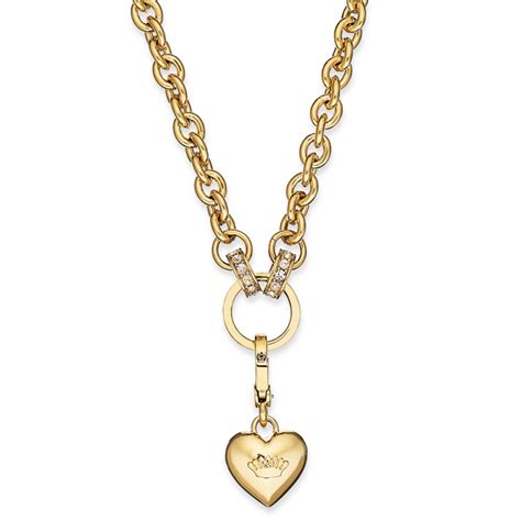 Lyst Juicy Couture Gold Tone Chunky Link Charm Catcher Necklace In