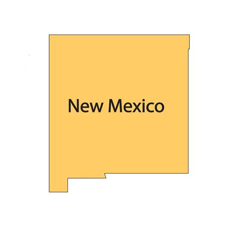 New Mexico Map State Outline County Cities Towns