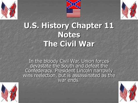 Us History Chapter 11 Notes The Civil War