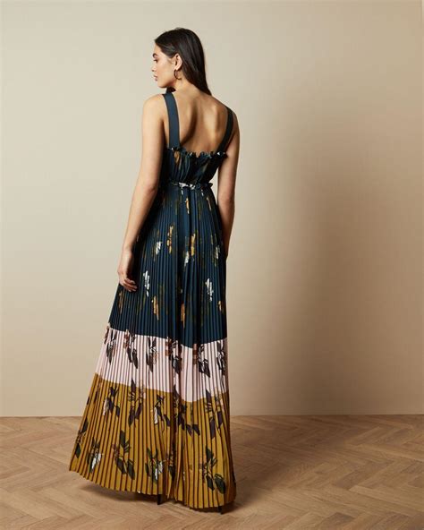Ted Baker Savanna Pleated Maxi Dress In Dk Blue Blue Save 50 Lyst