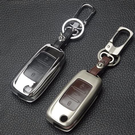 Zinc Alloyleather Car Key Case Cover With Buckle For Skoda Octavia 1 2