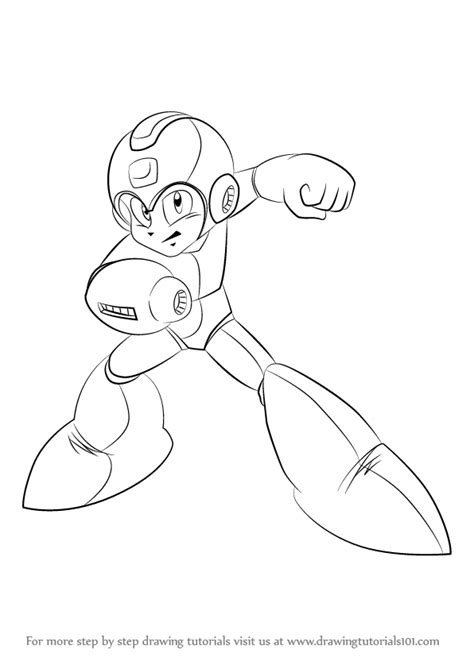 Step by Step How to Draw Mega Man : DrawingTutorials101.com