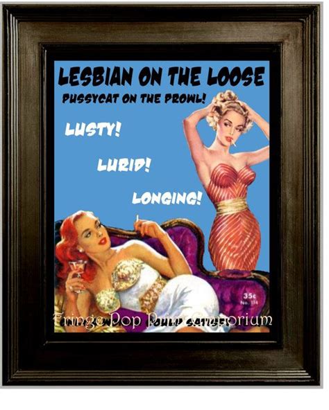 lesbian pulp art print 8 x 10 lesbian on the loose gay pulp image 1950 s pin up collage