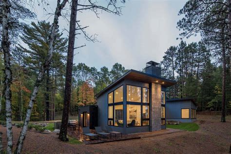 Modern Lake House Getaway On Forested Landscape In Northern Minnesota