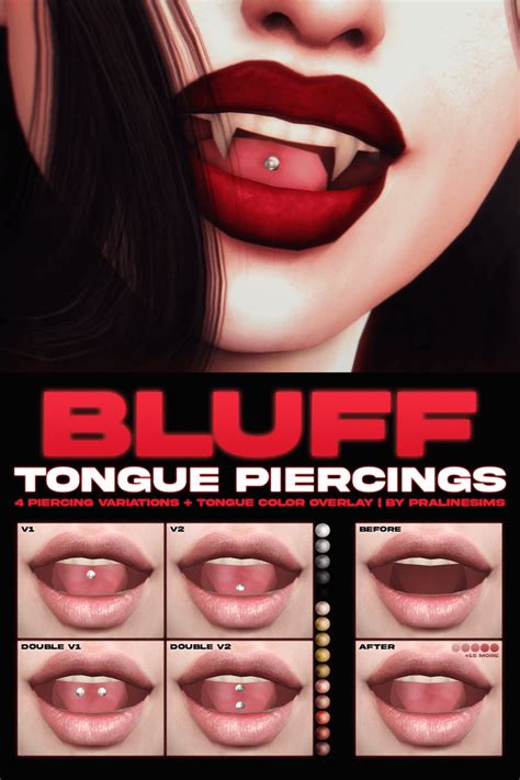 Bluff Tongue Piercings Best Sims Mods