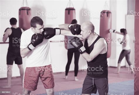 Two Athlete Men Boxing Stock Photo Download Image Now 35 39 Years