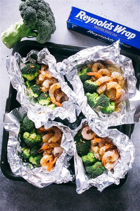 Shrimp Foil Packets With Broccoli And Rice Must Try Easy Shrimp Recipe