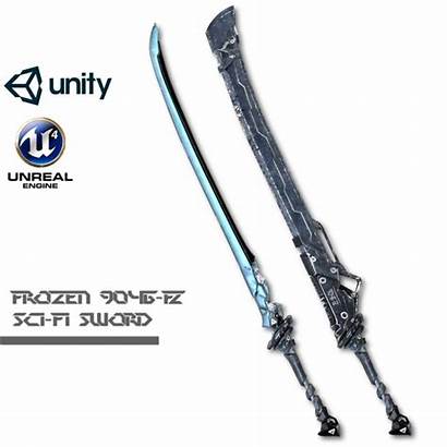 Sci Fi Sword 3d Frozen Poly Low
