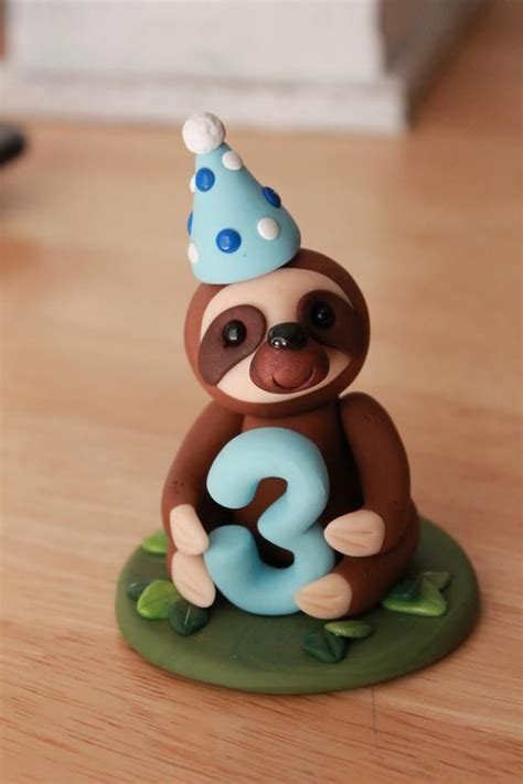 Sloth Cake Topper Animal Cake Topper Birthday Baby Shower Party