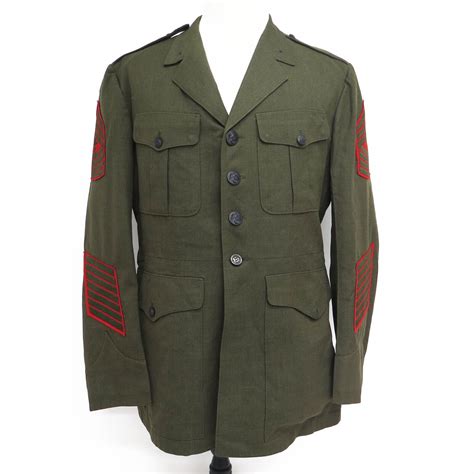 Vintage Original Uniform Wool Coat Us Army Patched Ma Gem