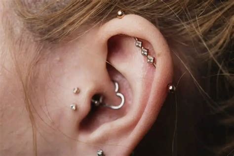 Double Tragus Piercing Jewelry Bar Ring And Pictures Double Tragus