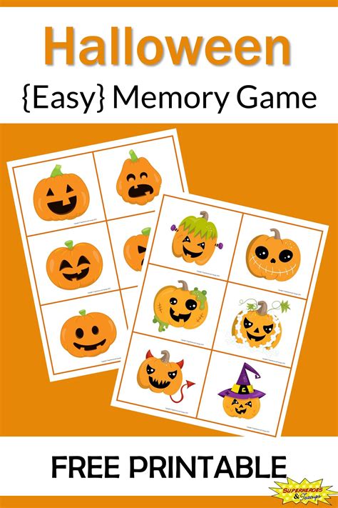 Halloween Memory Game Free Printable Fun Printables For Kids Memory Games Memory Games For Kids