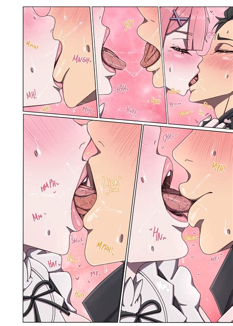rule 34 fenqury kissing lips maid maid uniform natsuki subaru ram re zero re zero kara