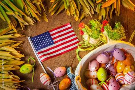 Easter Holiday In America Easter Eggs Usa Ornaments Of The Easter Holiday In The United States