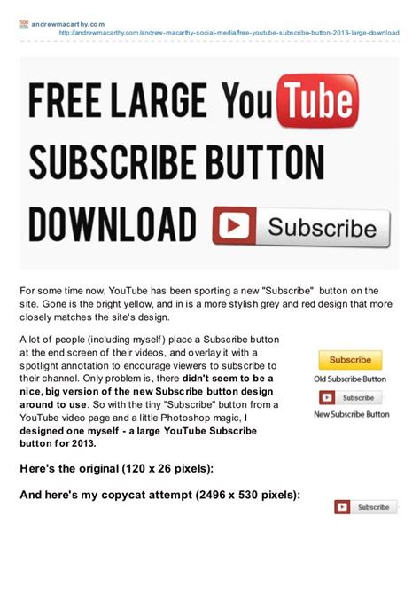 Free Youtube Subscribe Button Psd 2013 Large Size Download