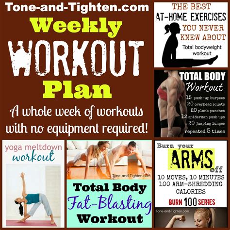 Beginner full body workout routine for men. Weekly Workout Plan - At-Home Workouts With No Weights ...