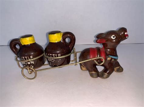 Vintage Donkey Pulling Cart W Jugs Salt And Pepper Japan Ebay