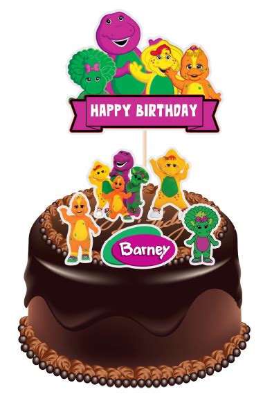 Barney Cake Topper Laminated Lazada