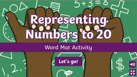Representing Numbers To 20 Interactive Word Mat Activity