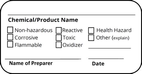 Chemical Container Labels Ehs