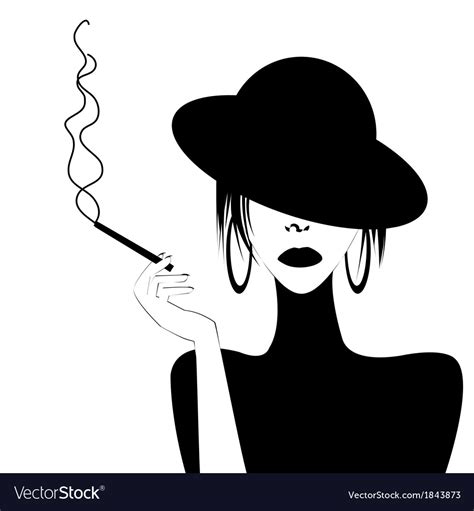 Abstract Portrait Of A Sexy Woman Smoking Vector Image