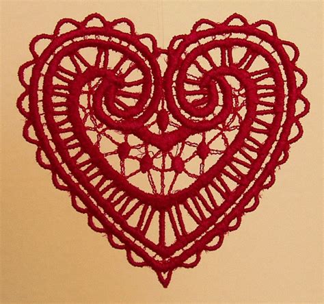 Valentine Lace Heart Embroidered No 1