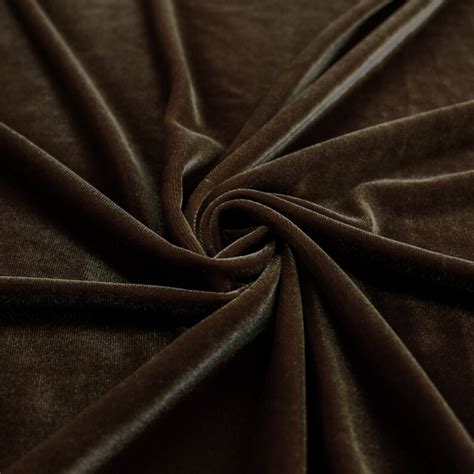 Brown Stretch Velvet Fabric By The Yard Or Wholesale 1 Yard Etsy