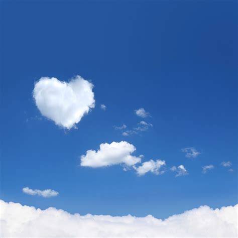 Natural Shape Heart In The Sky With Clouds Sky And Clouds Clouds Blue Sky Clouds