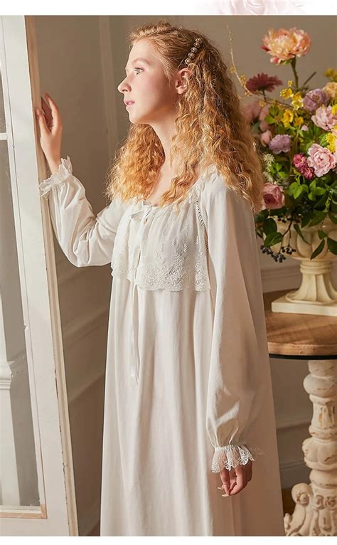 White Vintage Victorian Cotton Nightgown For Women Edwardian Etsy