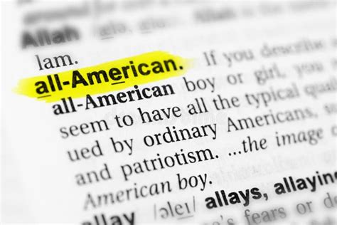 Highlighted English Word All American And Its Definition In The