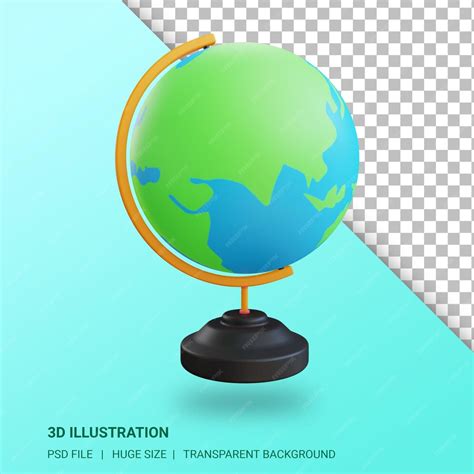 Premium Psd 3d Earth Globe Illustration With Transparent Background