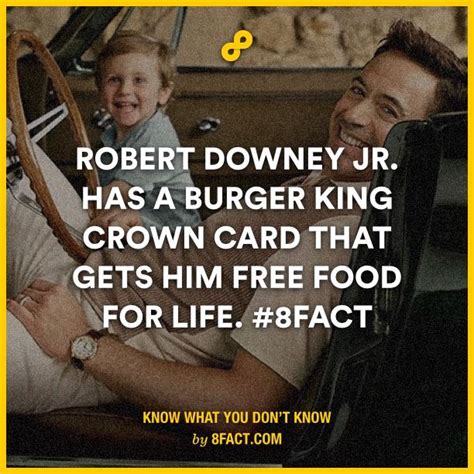 Get access to exclusive coupons. Robert Downey Jr. has a Burger King crown card that gets him free food for life. | Robert downey ...