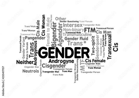 gender word tag cloud shows words related to sex identification stock ベクター adobe stock