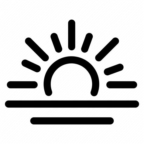 Sun Sunset Sunrise Horizon Sunny Icon Download On Iconfinder