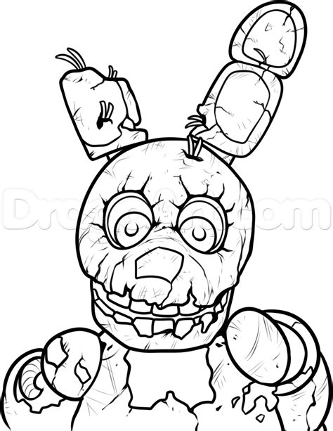 How To Draw Springtrap From Five Nights At Freddys 3 Step 11