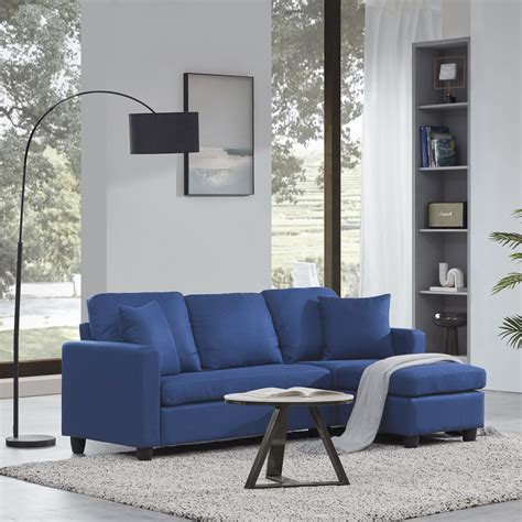 Belleze Altera Convertible Sectional Sofa Modern Linen Fabric L Shaped