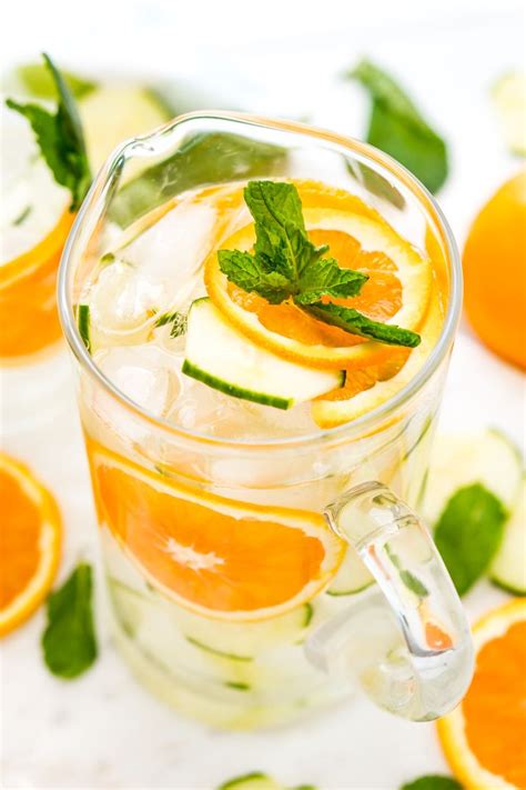 Mint Orange Cucumber Water Recipe Mint Cucumber Water Cucumber Water