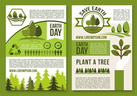 Vector Posters Or Brochure For Earth Day Ecology 12683354 Vector Art At