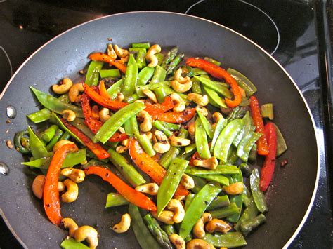 Spicy Pork And Cashew Stir Fry With Snow Peas And Red Pepper Eye For