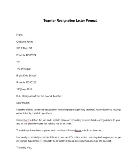 Free 18 Resignation Letter Samples In Ms Word Pdf