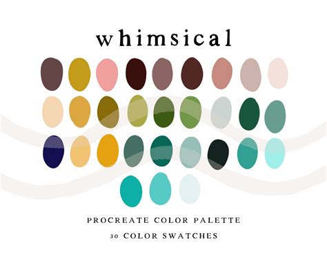 Whimsical Procreate Color Palette 30 Whimsical Color Etsy
