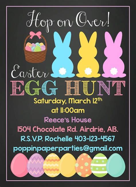 Printable Custom Easter Invitation Easter By Poppinpaperparties