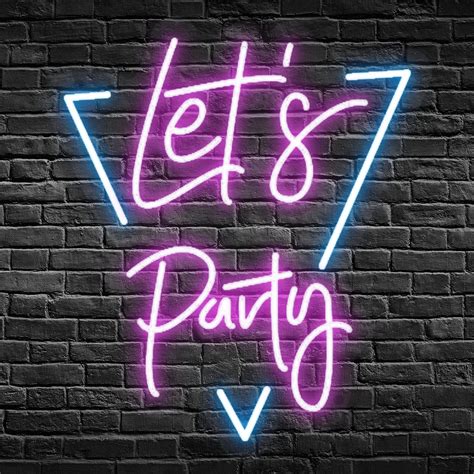 Buy Neon Sign Lets Party Led Neon Lights Lets Party For Wall Aesthetic D Cor For Bedroom Bar