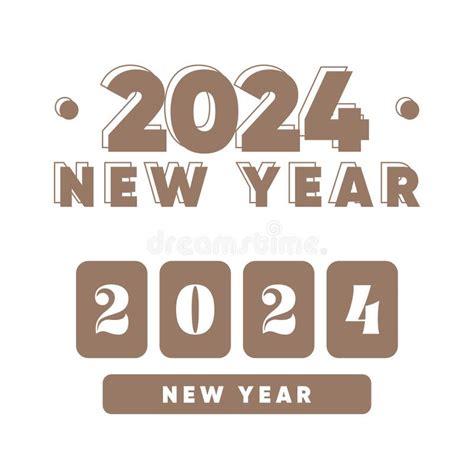 2024 New Year Logo Text Design 2024 Number Design Template Stock