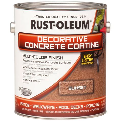 Rust Oleum Concrete Stain 1 Gal Sunset Decorative Concrete Coating