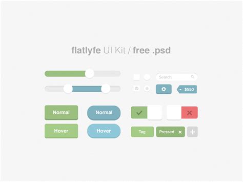 Flat Lyfe Ui Kit Free Psd Psdexplorer