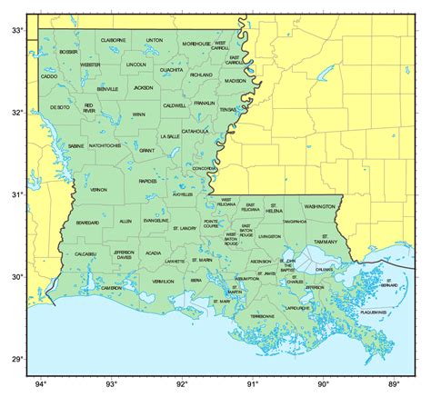 Large Administrative Map Of Louisiana State Louisiana State Large