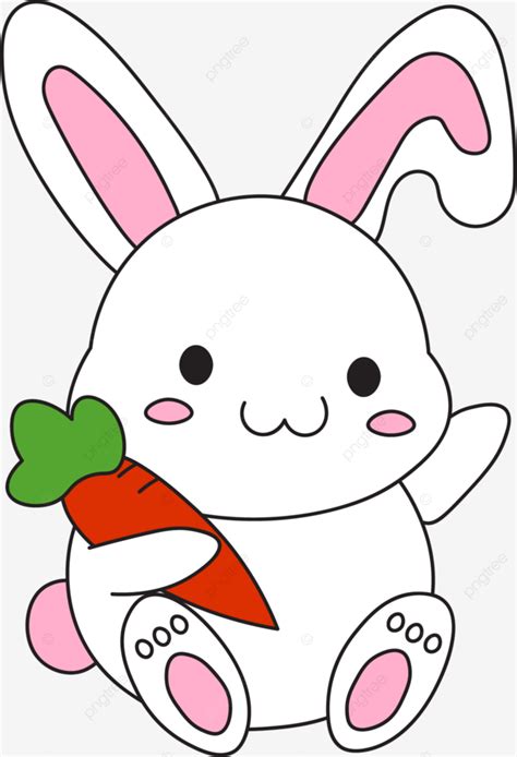 Rabbit Holding Carrot Rabbit Chibi Cute Rabbit Png And Vector With