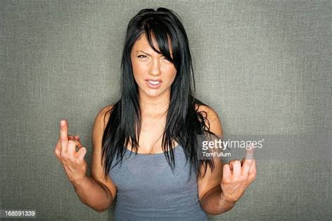 Middle Finger Woman Stockfotos En Beelden Getty Images