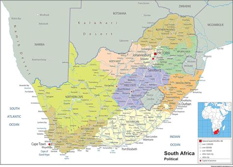 South Africa Political Map In Free Printable Political Map Of Africa